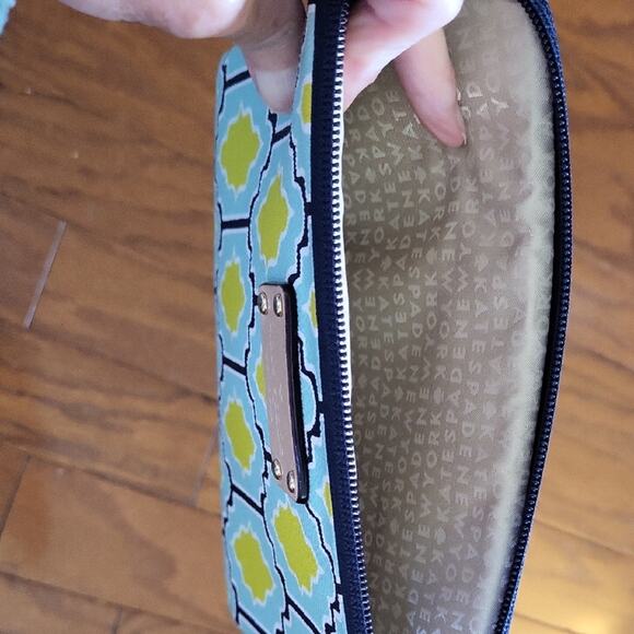 Kate Spade Geometric Blue and Yellow Tablet Holder / Zippered pouch - Picture 9 of 11